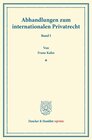 Buchcover Abhandlungen zum internationalen Privatrecht.