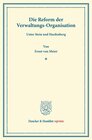 Buchcover Die Reform der Verwaltungs-Organisation