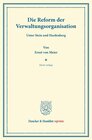 Buchcover Die Reform der Verwaltungsorganisation