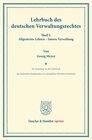 Buchcover Lehrbuch des deutschen Verwaltungsrechtes.
