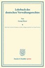Buchcover Lehrbuch des deutschen Verwaltungsrechtes.