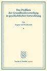 Buchcover Das Problem der Grundbesitzverteilung in geschichtlicher Entwicklung.