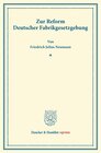 Buchcover Zur Reform Deutscher Fabrikgesetzgebung.