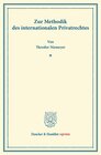 Buchcover Zur Methodik des internationalen Privatrechtes.