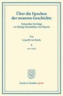 Buchcover Über die Epochen der neueren Geschichte.