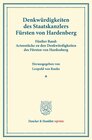 Buchcover Denkwürdigkeiten des Staatskanzlers Fürsten von Hardenberg.