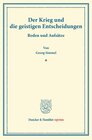 Buchcover Der Krieg und die geistigen Entscheidungen.