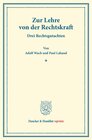 Buchcover Zur Lehre von der Rechtskraft.