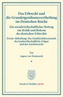 Buchcover Das Erbrecht und die Grundeigenthumsvertheilung im Deutschen Reiche.