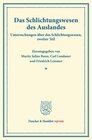 Buchcover Das Schlichtungswesen des Auslandes.