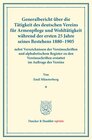 Buchcover Generalbericht über die Tätigkeit des deutschen Vereins für Armenpflege und Wohltätigkeit während der ersten 25 Jahre se