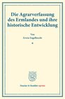 Buchcover Die Agrarverfassung des Ermlandes und ihre historische Entwicklung.