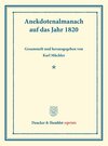 Buchcover Anekdotenalmanach auf das Jahr 1820.