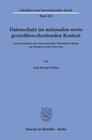 Buchcover Datenschutz im nationalen sowie grenzüberschreitenden Kontext.