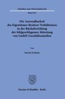 Buchcover Die Anwendbarkeit des Eigentümer-Besitzer-Verhältnisses in der Rückabwicklung der fehlgeschlagenen Abtretung von GmbH-Ge