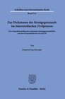 Buchcover Zur Dichotomie des Streitgegenstands im österreichischen Zivilprozess.
