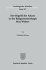 Buchcover Der Begriff der Askese in der Religionssoziologie Max Webers.