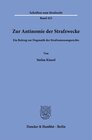 Buchcover Zur Antinomie der Strafzwecke.