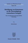 Buchcover Beteiligung von Kommunen an der Wertschöpfung erneuerbarer Energien