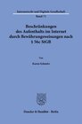 Buchcover Beschränkungen des Aufenthalts im Internet durch Bewährungsweisungen nach § 56c StGB