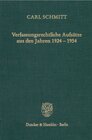 Buchcover Verfassungsrechtliche Aufsätze aus den Jahren 1924–1954.