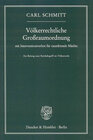Buchcover Völkerrechtliche Großraumordnung