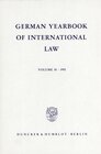 Buchcover German Yearbook of International Law / Jahrbuch für Internationales Recht.