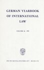 Buchcover German Yearbook of International Law / Jahrbuch für Internationales Recht.