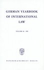 Buchcover German Yearbook of International Law / Jahrbuch für Internationales Recht.