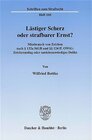 Buchcover Lästiger Scherz oder strafbarer Ernst?