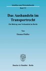 Buchcover Das Aushandeln im Transportrecht.