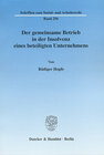 Buchcover Der gemeinsame Betrieb in der Insolvenz eines beteiligten Unternehmens.