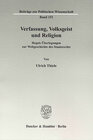 Buchcover Verfassung, Volksgeist und Religion.
