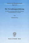 Buchcover Die Verwaltungserklärung.