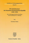 Buchcover Die Länderkammer der Deutschen Demokratischen Republik (1949-1958).