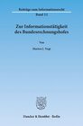 Buchcover Zur Informationstätigkeit des Bundesrechnungshofes.