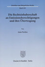 Buchcover Die Rechtsinhaberschaft an Emissionsberechtigungen und ihre Übertragung.