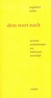 Buchcover dem wort nach