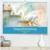 Buchcover Doppelbelichtung in luftig leichten KI-Bildern (hochwertiger Premium Wandkalender 2025 DIN A2 quer), Kunstdruck in Hochg