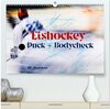 Buchcover Eishokey Puck und Bodycheck (hochwertiger Premium Wandkalender 2025 DIN A2 quer), Kunstdruck in Hochglanz