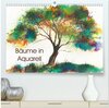 Buchcover Bäume in Aquarell (hochwertiger Premium Wandkalender 2025 DIN A2 quer), Kunstdruck in Hochglanz
