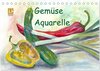 Buchcover Gemüse Aquarelle (Tischkalender 2025 DIN A5 quer), CALVENDO Monatskalender