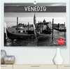Buchcover Venedig schwarz-weiß (hochwertiger Premium Wandkalender 2025 DIN A2 quer), Kunstdruck in Hochglanz
