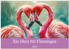 Buchcover Ein Herz für Flamingos (Wandkalender 2025 DIN A4 quer), CALVENDO Monatskalender