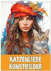 Buchcover Katzenliebe Kunstbilder (Wandkalender 2025 DIN A4 hoch), CALVENDO Monatskalender