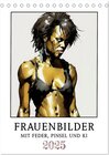 Buchcover Frauenbilder mit Feder, Pinsel und KI (Tischkalender 2025 DIN A5 hoch), CALVENDO Monatskalender