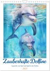 Buchcover Zauberhafte Delfine. Aquarelle von Spiel und Spaß in den Wellen (Wandkalender 2025 DIN A4 hoch), CALVENDO Monatskalender