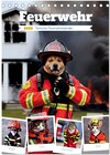 Buchcover Feuerwehr - Tierischer Feuerwehrkalender (Tischkalender 2025 DIN A5 hoch), CALVENDO Monatskalender