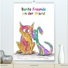 Buchcover Bunte Freunde an der Wand (hochwertiger Premium Wandkalender 2025 DIN A2 hoch), Kunstdruck in Hochglanz