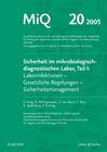 Buchcover MIQ 20: Sicherheit im mikrobiologisch-diagnostischen Labor, Teil I